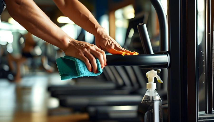 cleaning gym equipment